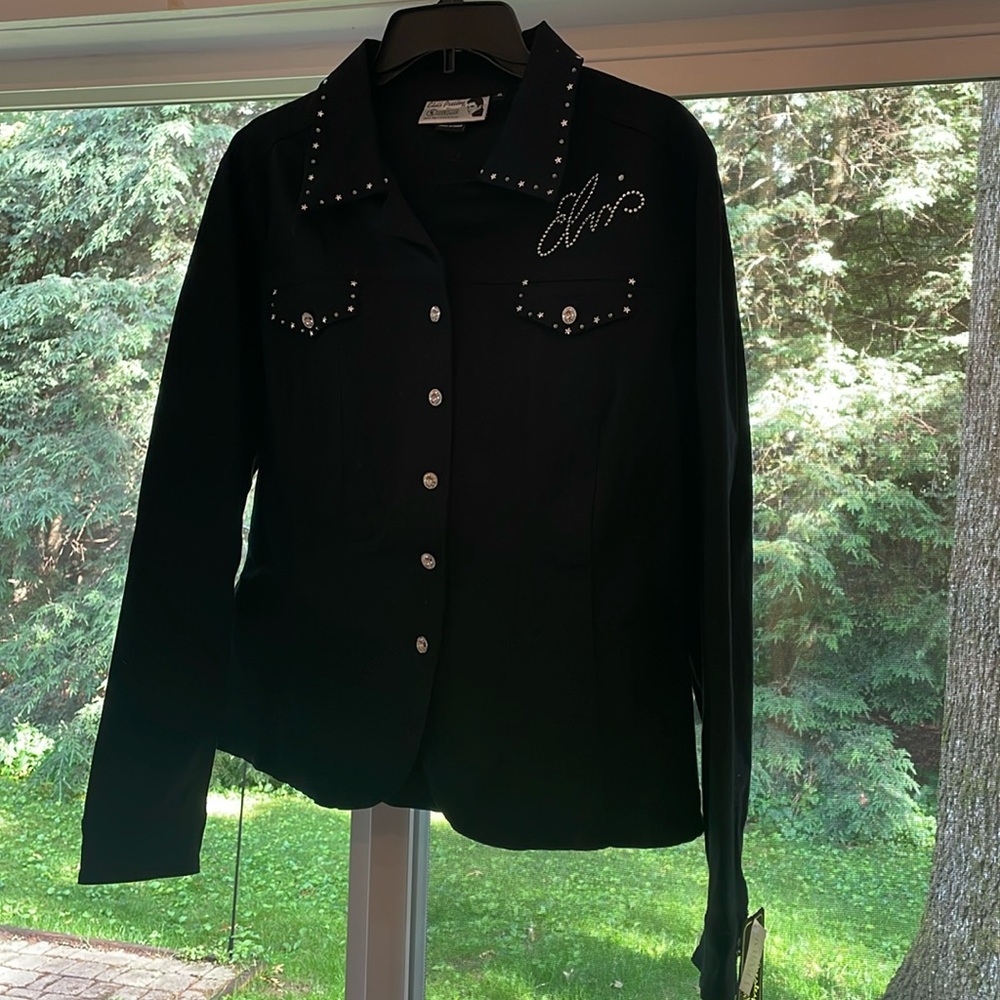 Xl Black NWT Elvis design Christine Alexander jacket Swarovski elements